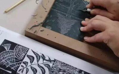 Lino cutting and printing